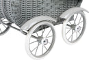 Dukkevogn I Rattan Træ – Vintage Grey – small foot