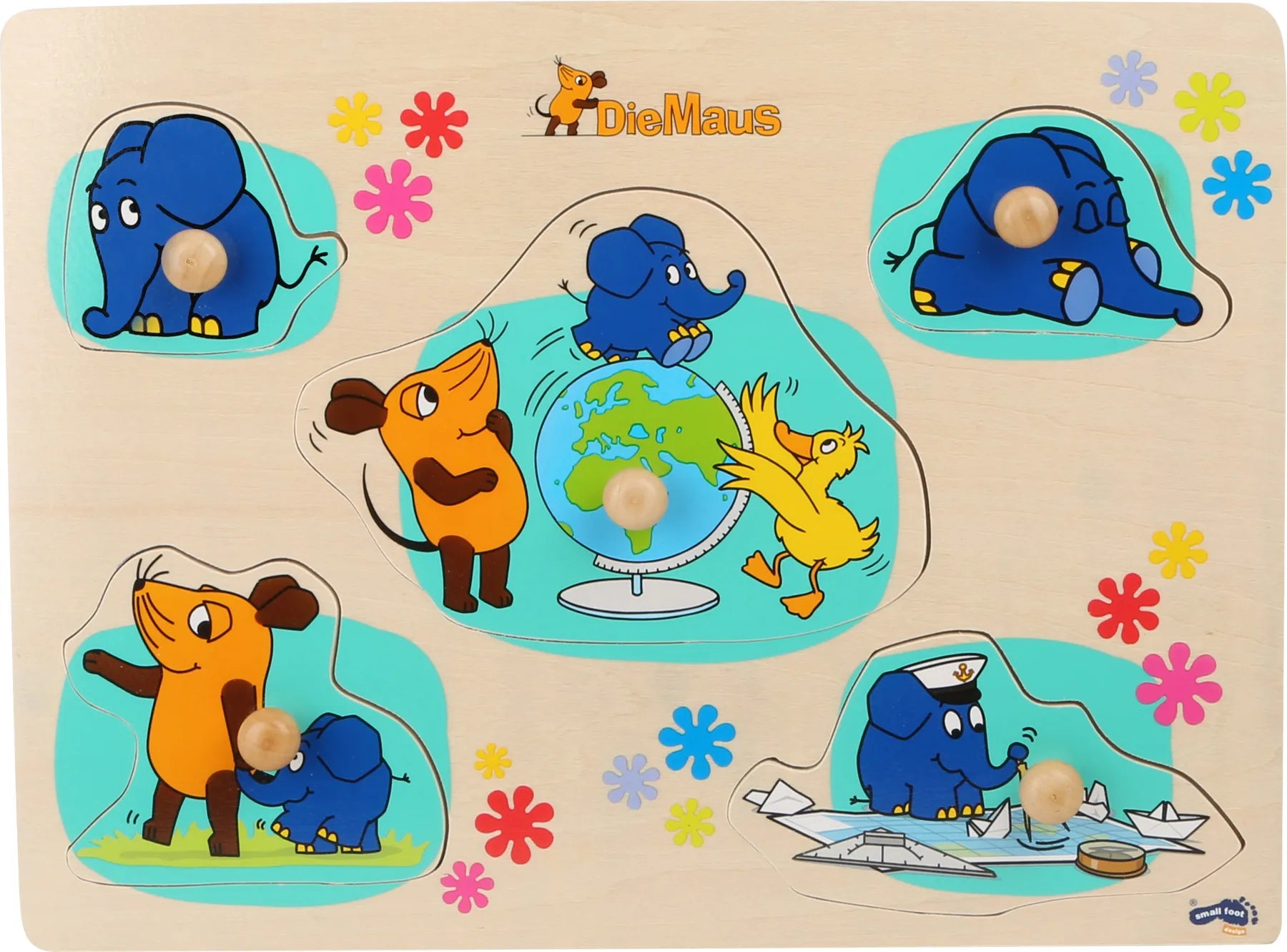 Small Foot Puslespil Med Elefant – Musen – Leg - Børn - Puslespil og spil
