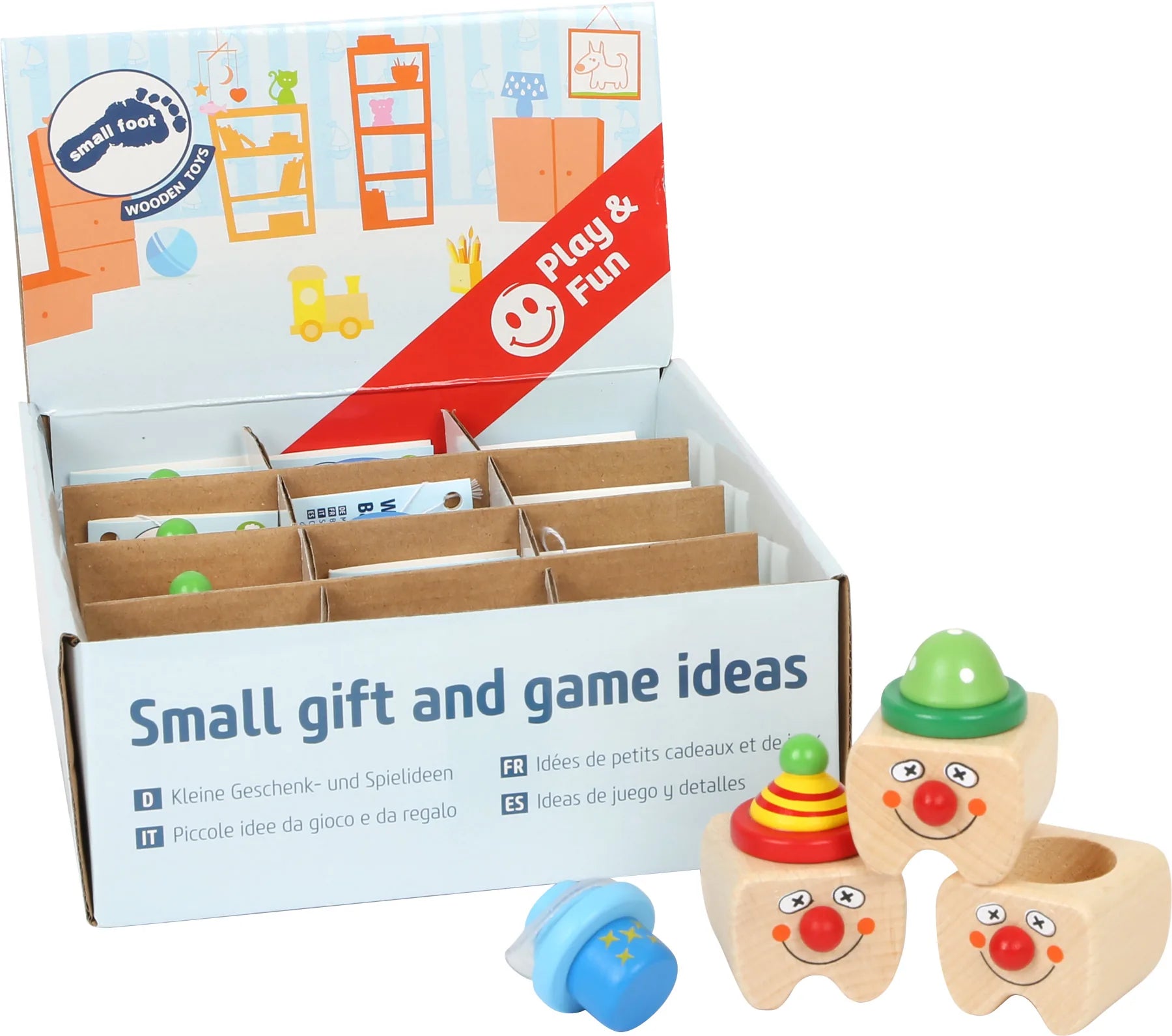 Small Foot Display Mælketænder Krukke (12 Stk) Træ – Klovn – Leg - Øvrigt legetøj - Displays