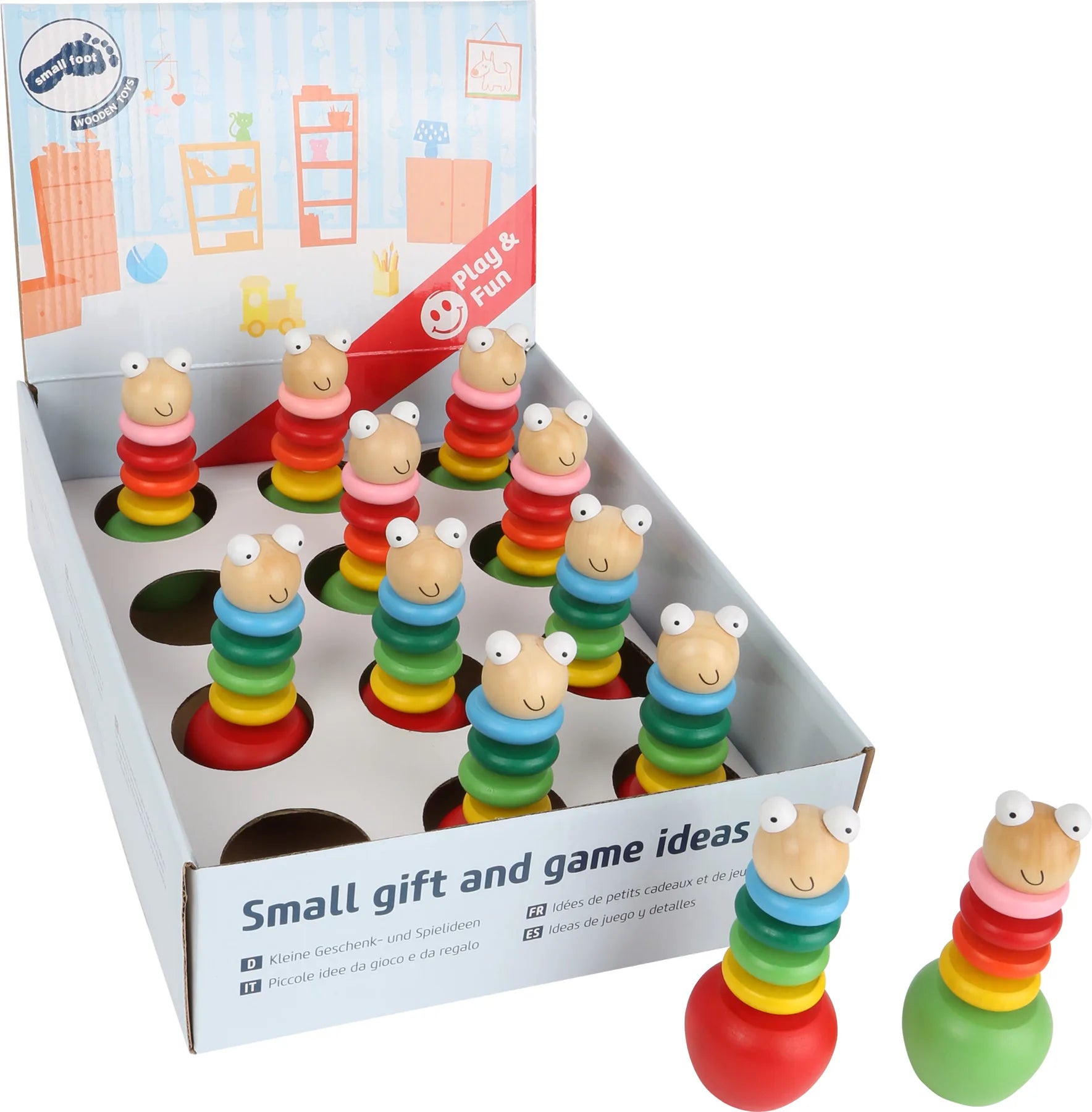 Small Foot Display (12Stk) Dansende Larver – Leg - Øvrigt legetøj - Displays
