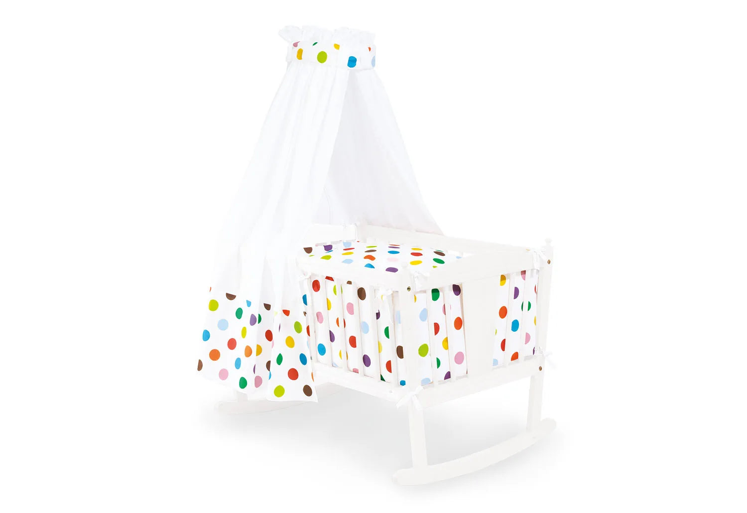 Pinolino Tekstil Udstyr Til Vugge (4 Dele) – Prikker – Interiør og Børnemøbler - Inde og udemøbler til børn - Sengeudstyr