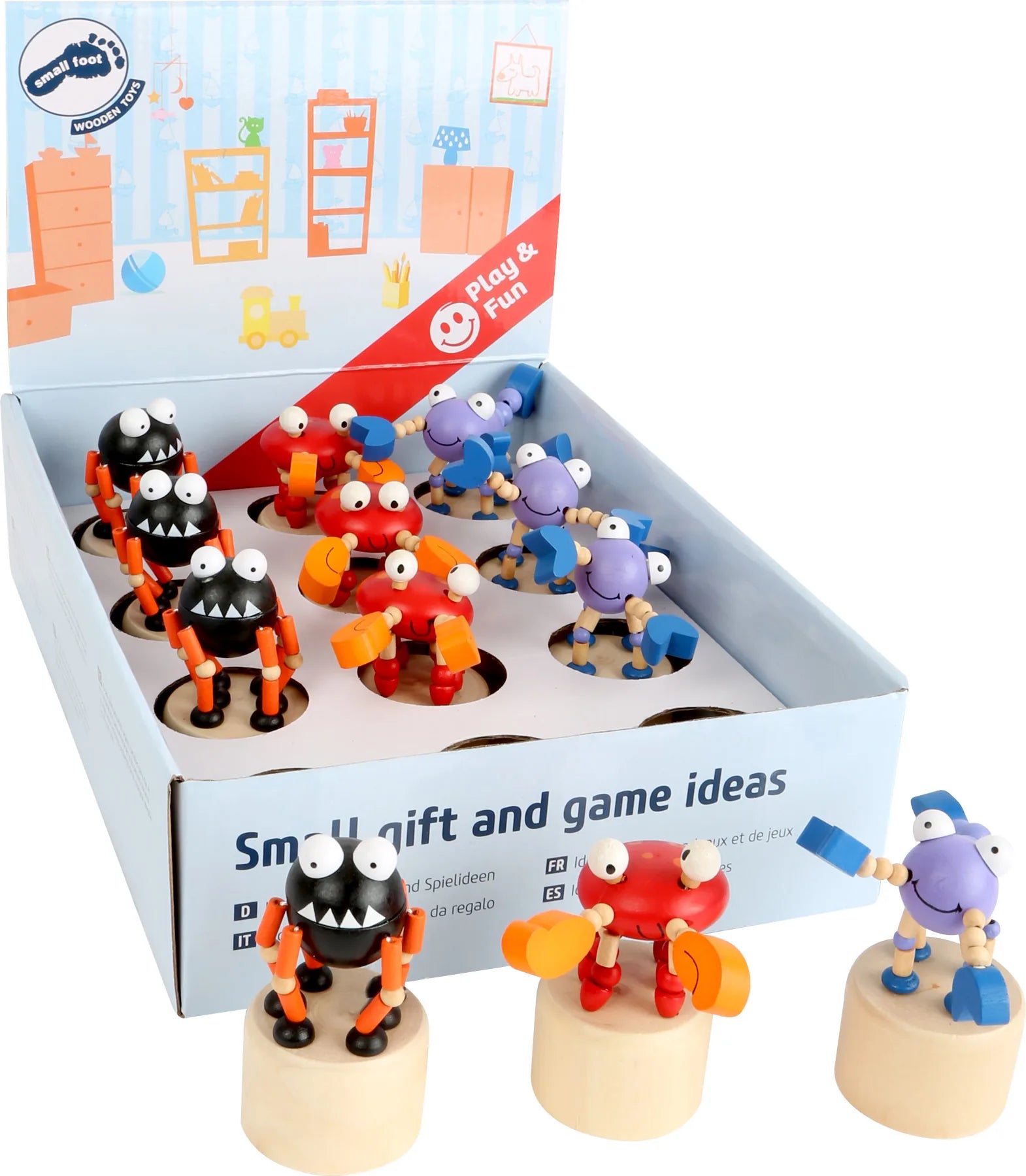 Small Foot Display Dansende Dyr (12Stk) – Krabber – Leg - Øvrigt legetøj - Displays