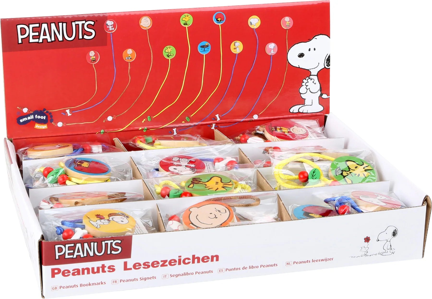 Small Foot Display Bogmærke (48 Stk) Peanuts Træ – Leg - Øvrigt legetøj - Displays