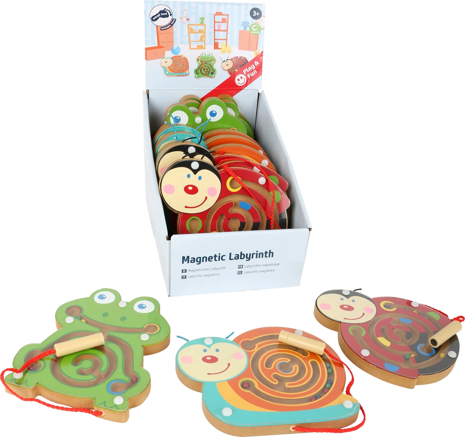 Small Foot Display Labyrint Med Magnet (12 Stk) Træ – Dyr – Leg - Øvrigt legetøj - Displays