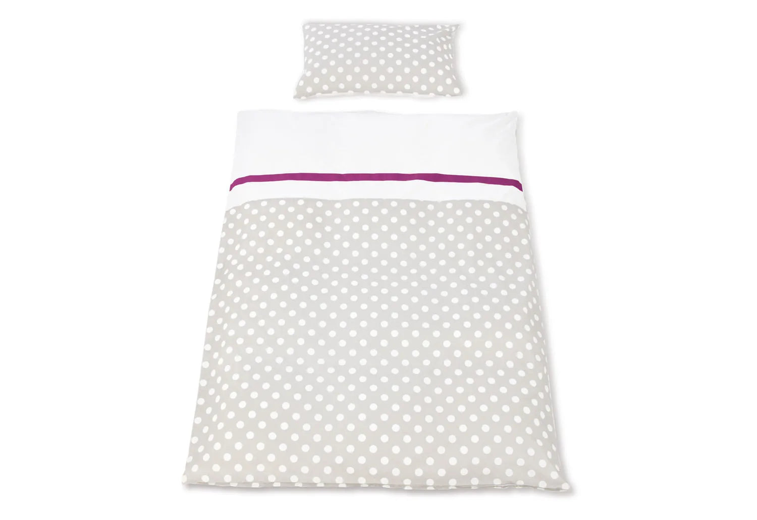 Pinolino Juniorsengesæt 100X135 Cm – Prikker, Grå – Børneudstyr - Sove - Sengelinned og himmel