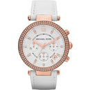 Michael Kors Mk2281 dameur Parker roseguld hvid læder Chronograph