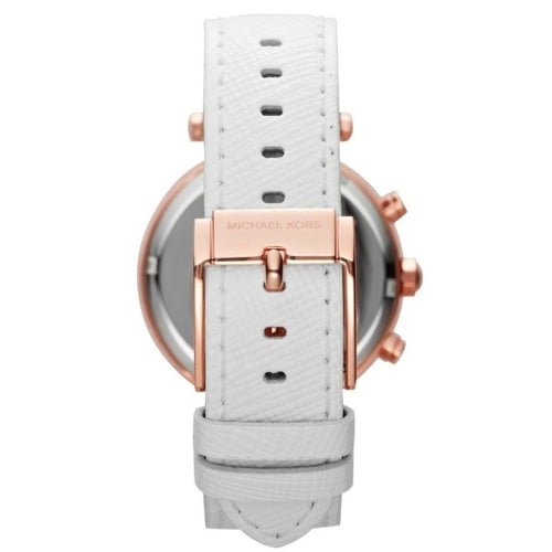 Michael Kors Mk2281 dameur Parker roseguld hvid læder Chronograph