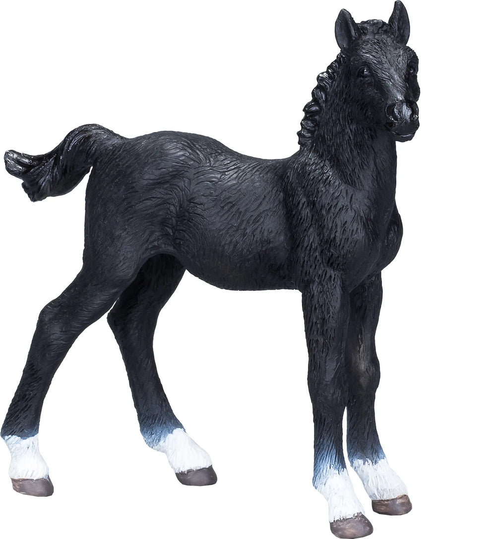 Hanoverian føl, sort – realistisk legetøjshest, 7,5 cm – Mojo