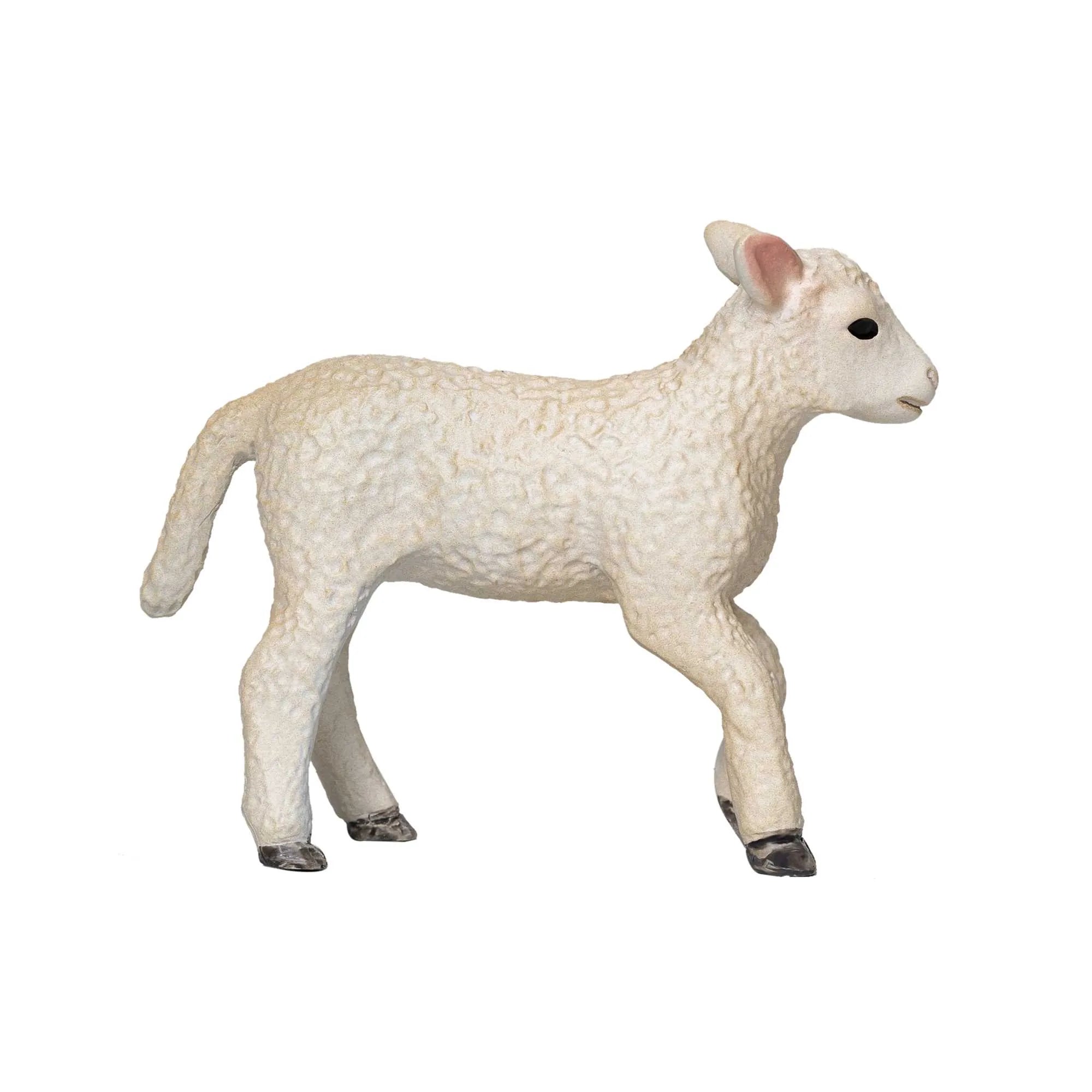Løbende Romney-lam legetøjsdyr til bondegårdsspil, plast 6,3 cm – Mojo