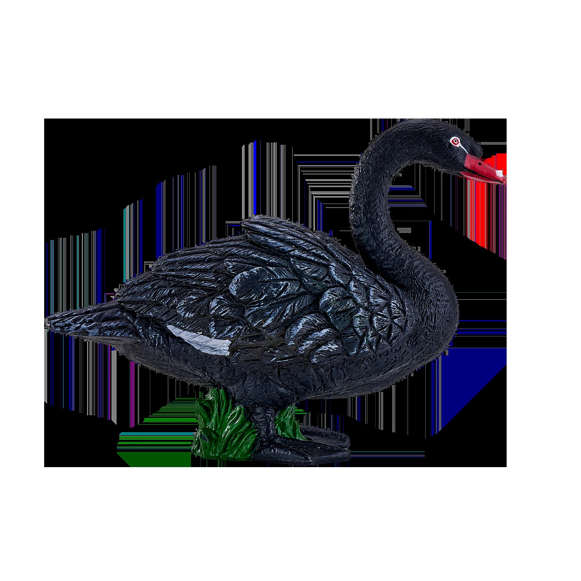 Sort svane figur 10 cm håndmalet pædagogisk legetøj - Mojo