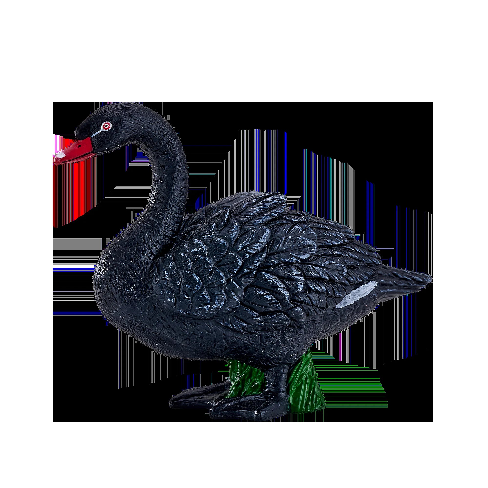 Sort svane figur 10 cm håndmalet pædagogisk legetøj - Mojo