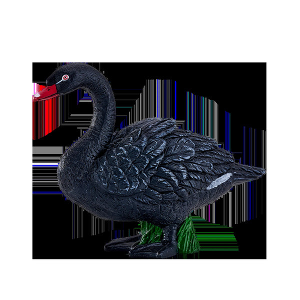 Sort svane figur 10 cm håndmalet pædagogisk legetøj - Mojo