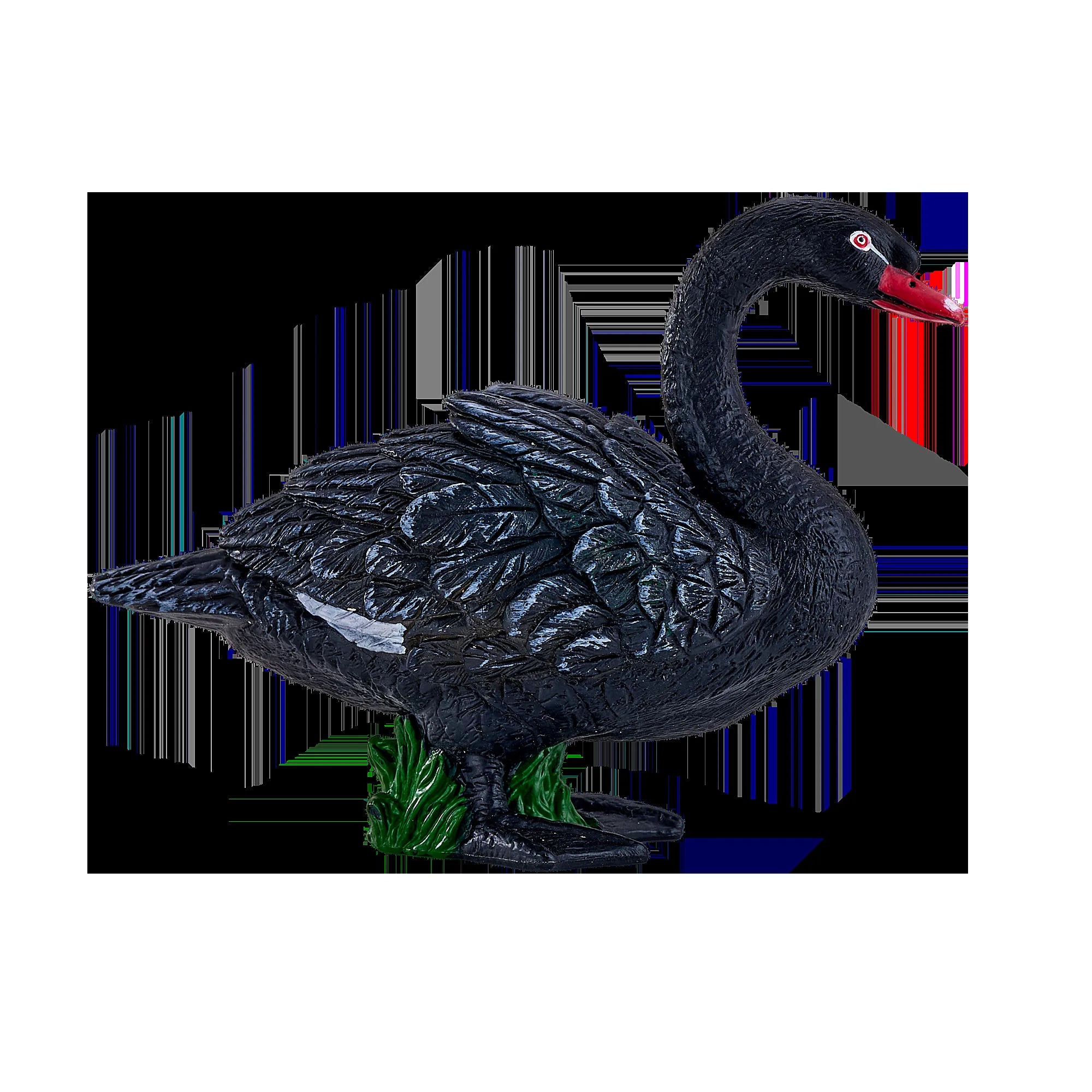 Sort svane figur 10 cm håndmalet pædagogisk legetøj - Mojo