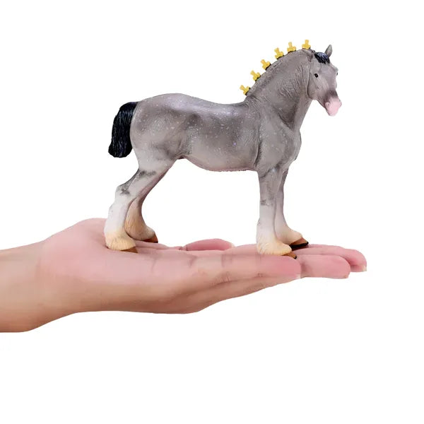 Gråskimmel Shire hest model figur 13 cm – Mojo