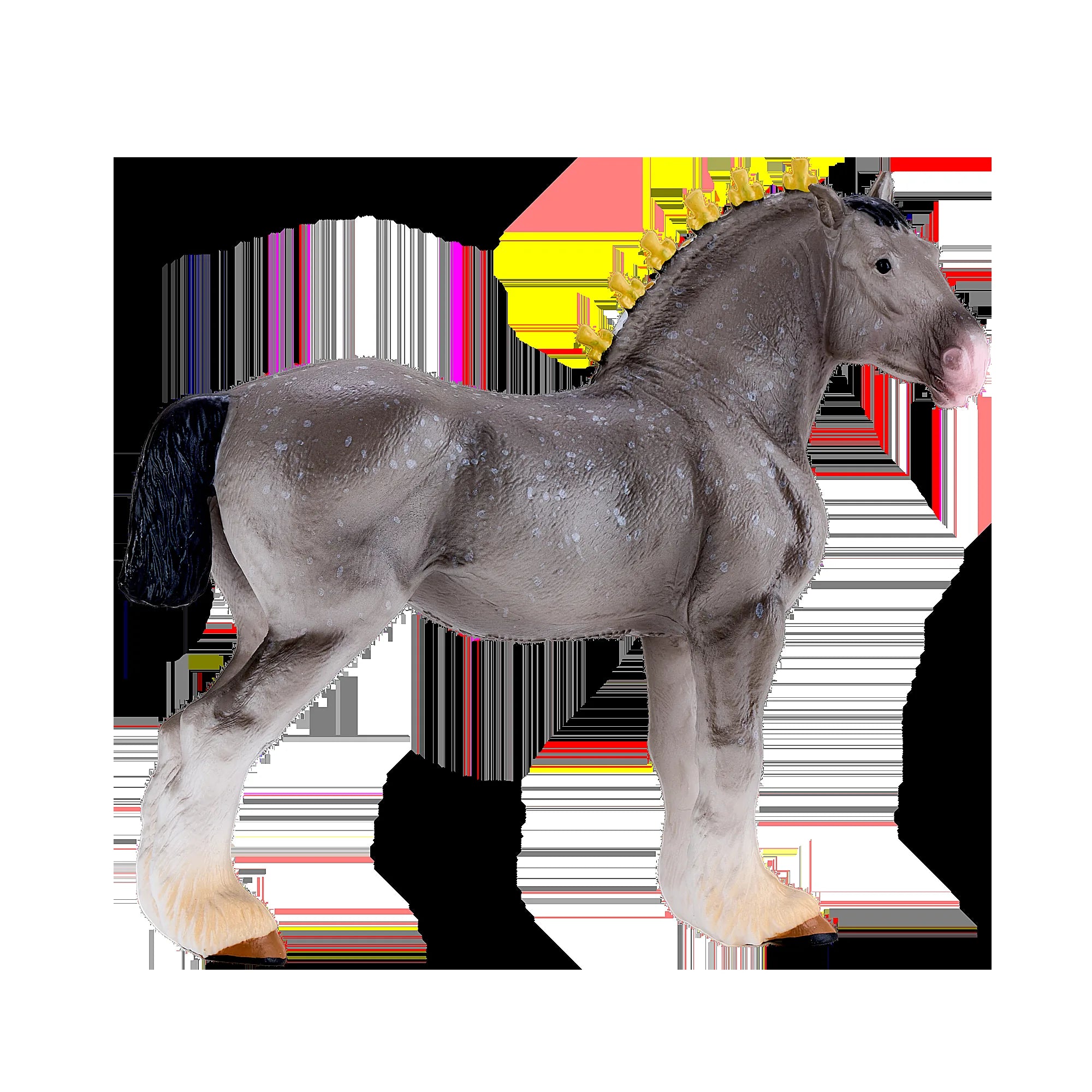 Gråskimmel Shire hest model figur 13 cm – Mojo