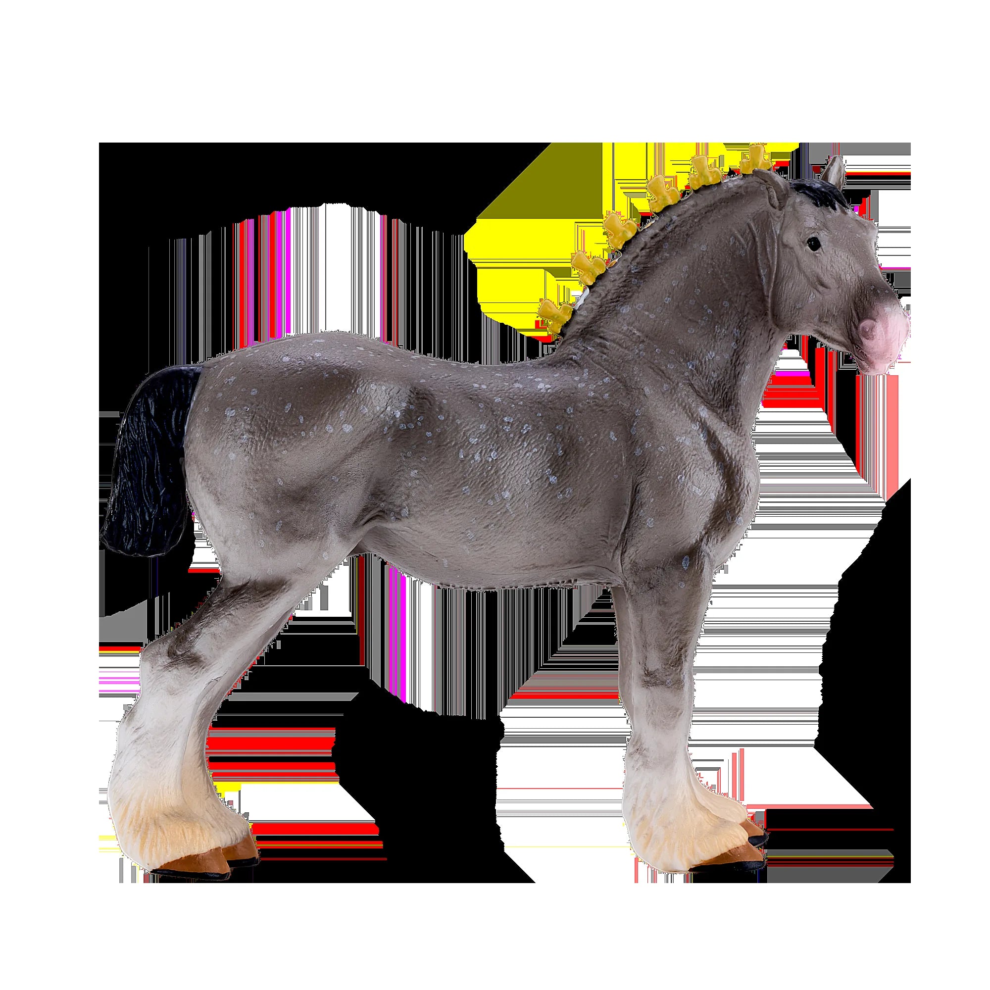 Gråskimmel Shire hest model figur 13 cm – Mojo