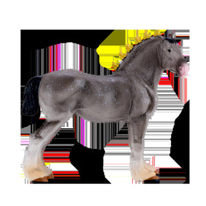 Gråskimmel Shire hest model figur 13 cm – Mojo