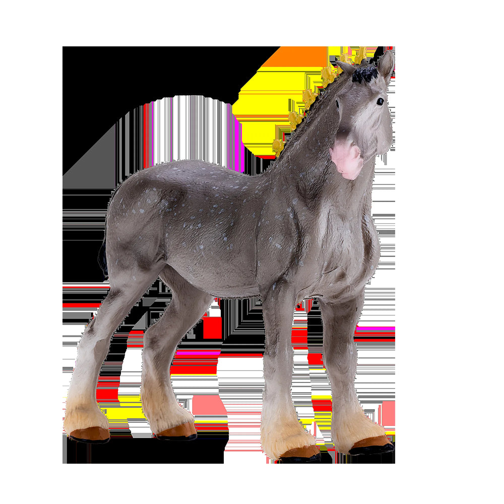 Gråskimmel Shire hest model figur 13 cm – Mojo