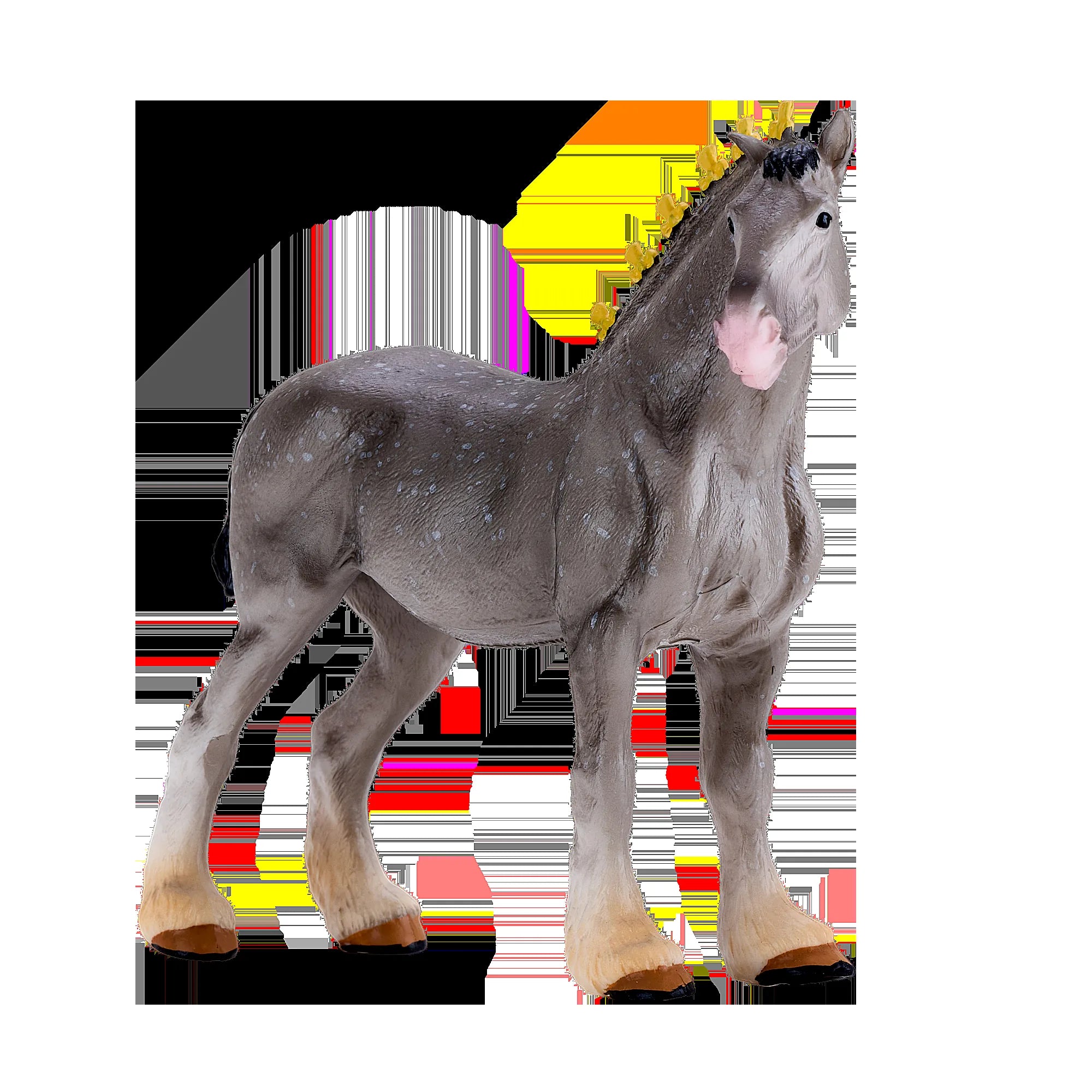 Gråskimmel Shire hest model figur 13 cm – Mojo