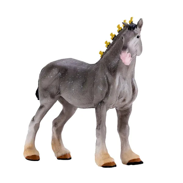 Gråskimmel Shire hest model figur 13 cm – Mojo
