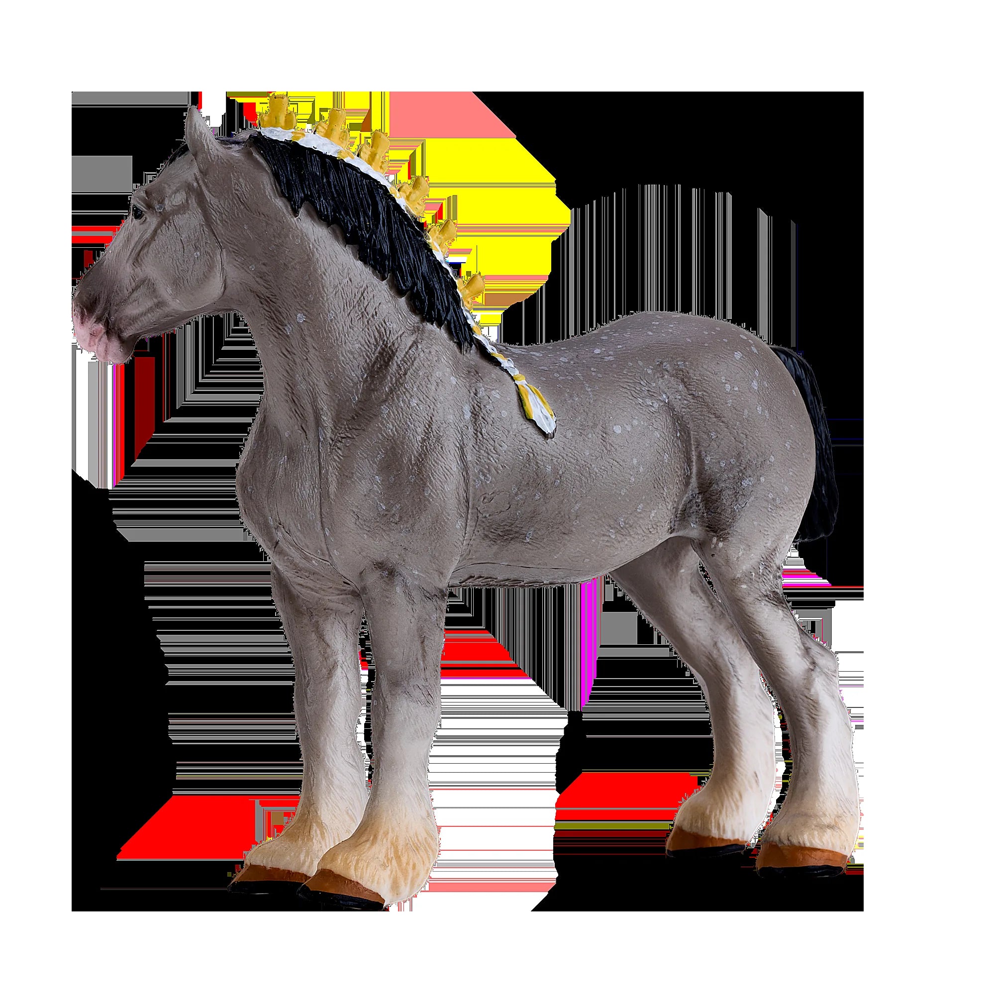 Gråskimmel Shire hest model figur 13 cm – Mojo