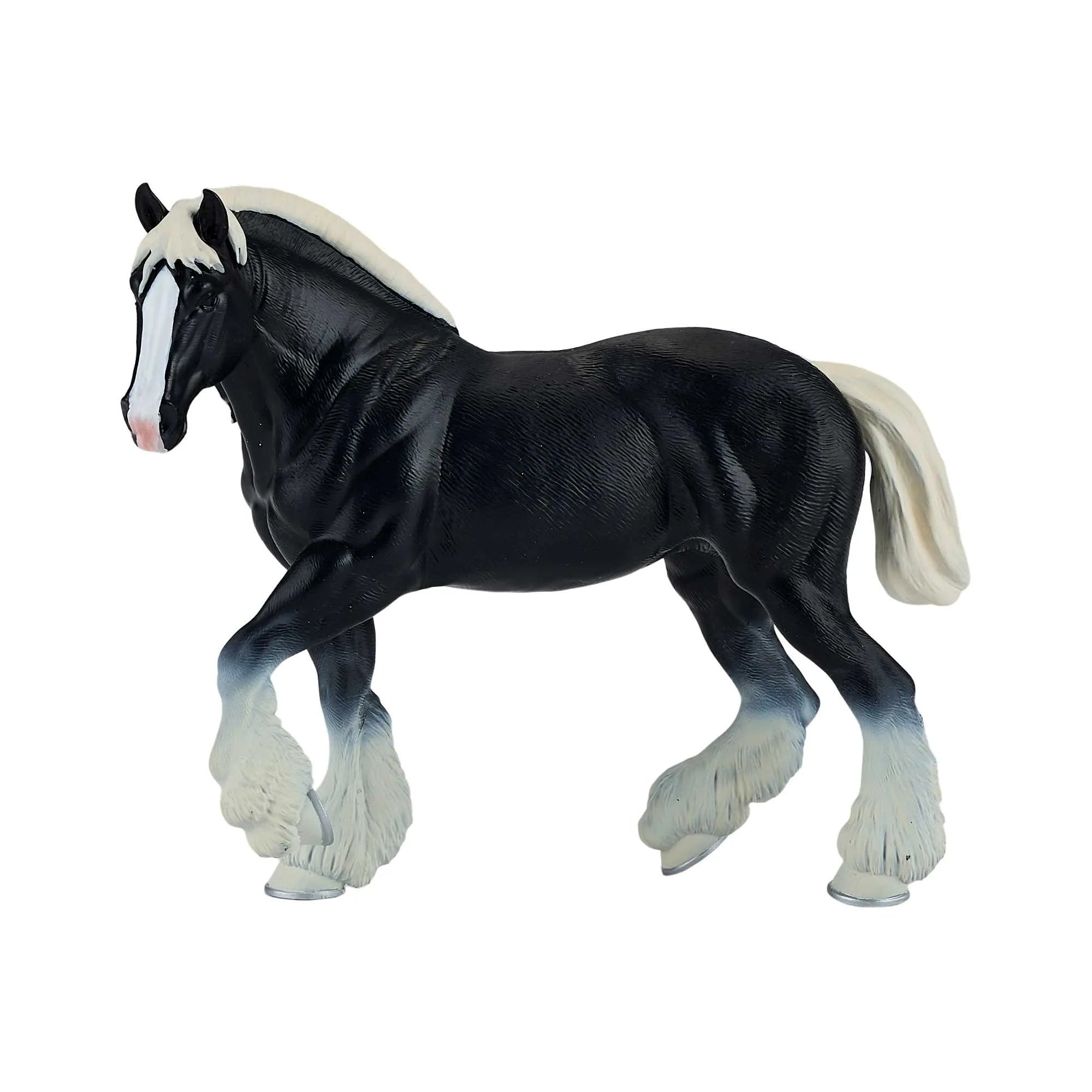 Clydesdale legetøjs- / samlerhest, sort – plastik 14,4 cm, fra Mojo