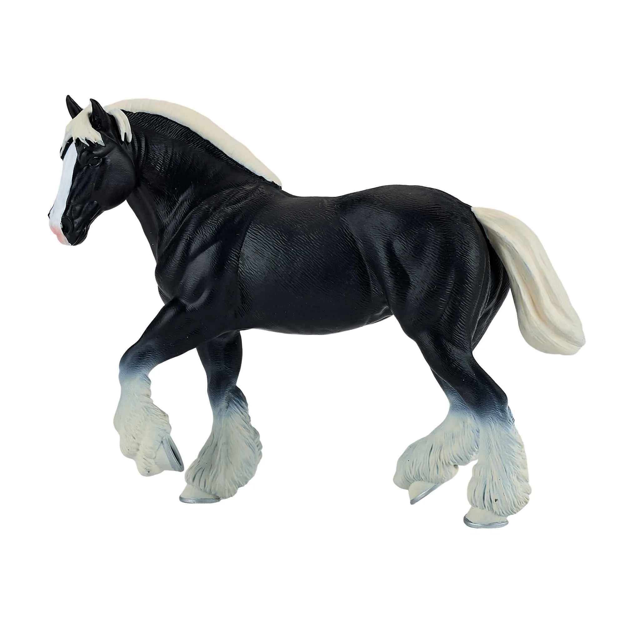 Clydesdale legetøjs- / samlerhest, sort – plastik 14,4 cm, fra Mojo