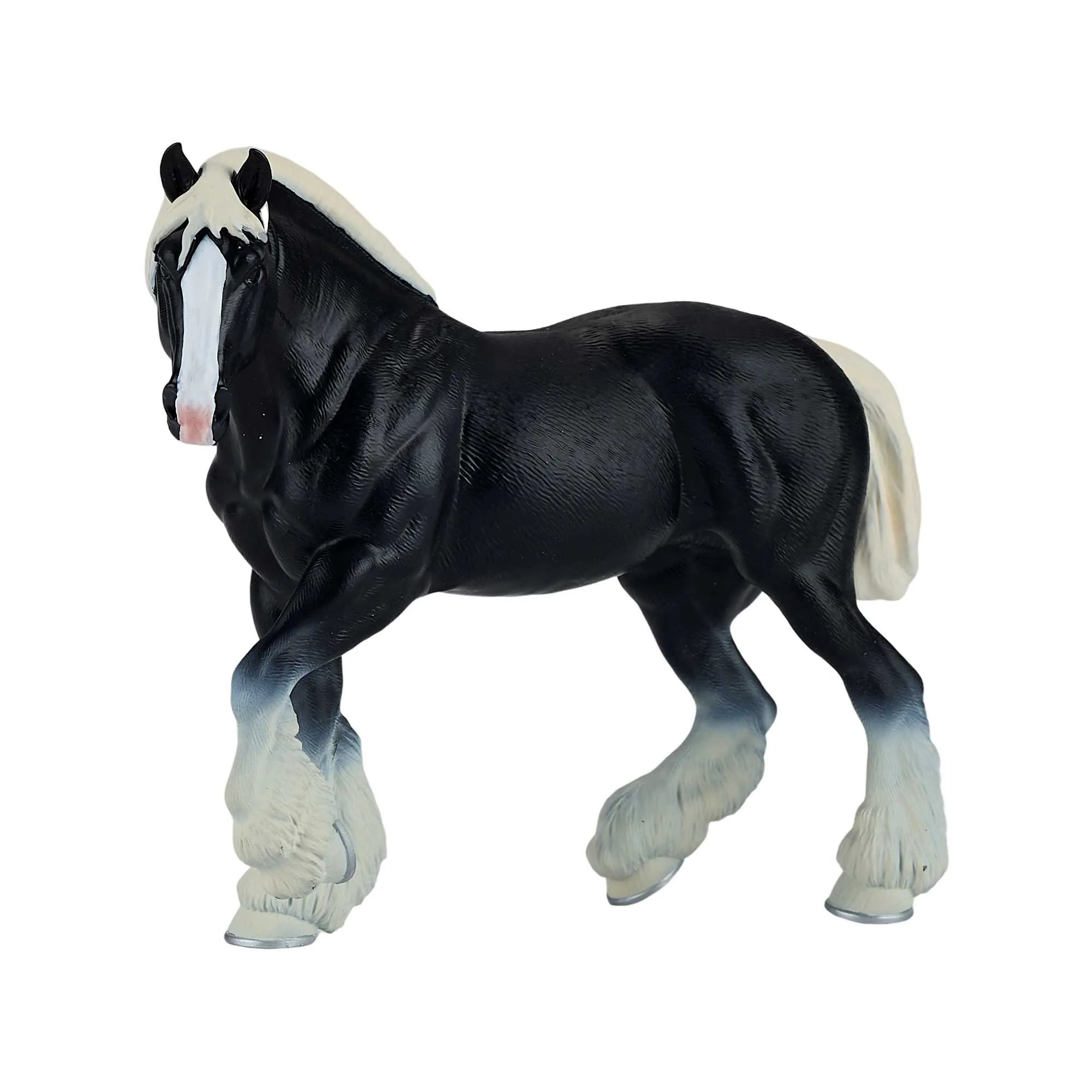 Clydesdale legetøjs- / samlerhest, sort – plastik 14,4 cm, fra Mojo