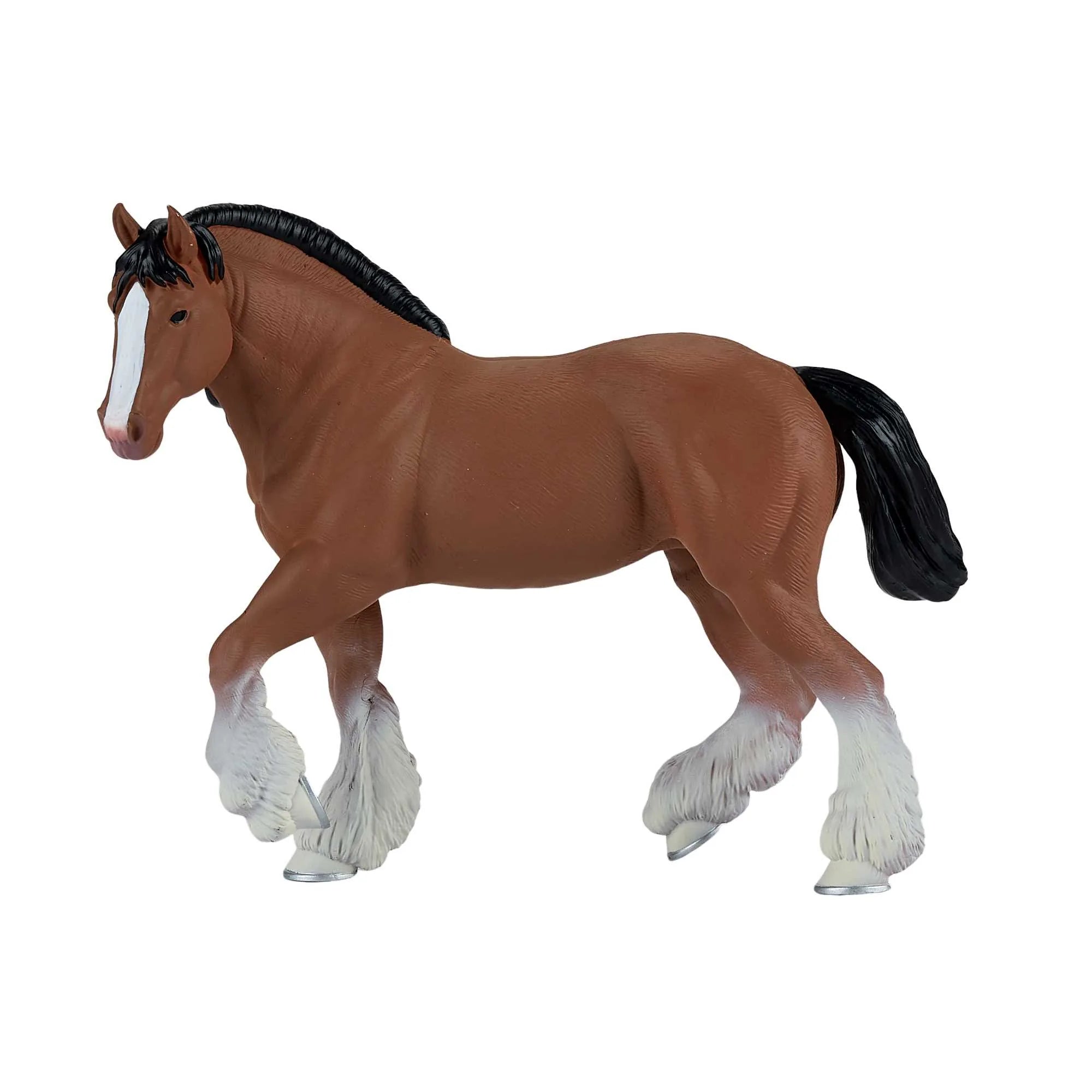 Clydesdale legetøjs hest brun 14,4 cm – robust plastikfigur, anbefalet 3+ år – Mojo