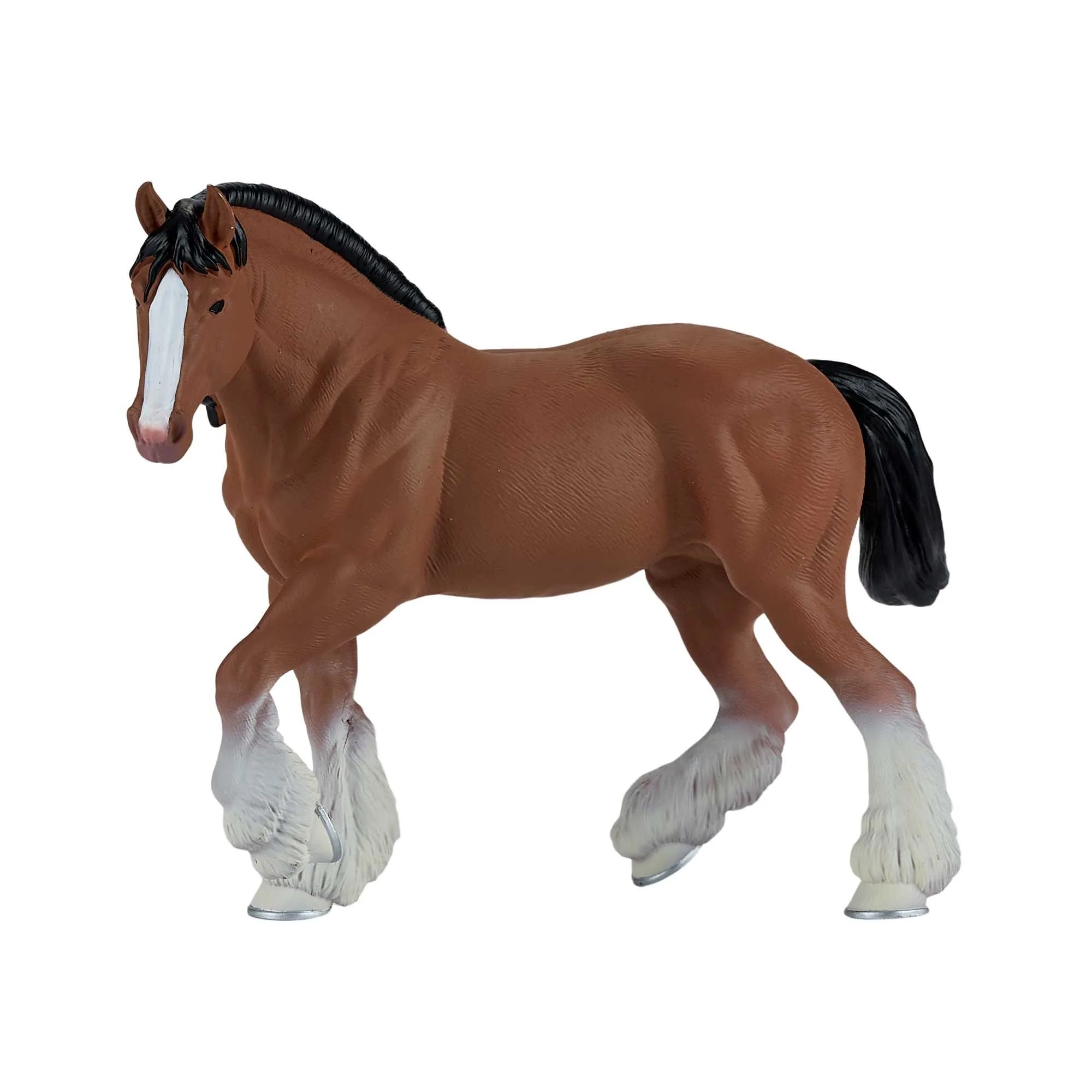 Clydesdale legetøjs hest brun 14,4 cm – robust plastikfigur, anbefalet 3+ år – Mojo
