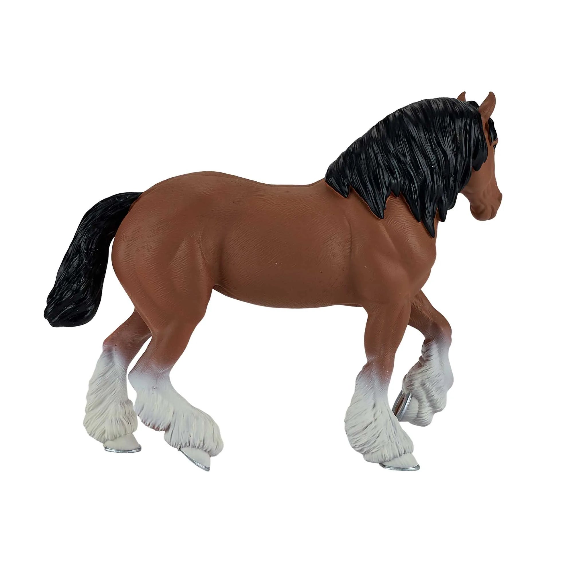 Clydesdale legetøjs hest brun 14,4 cm – robust plastikfigur, anbefalet 3+ år – Mojo
