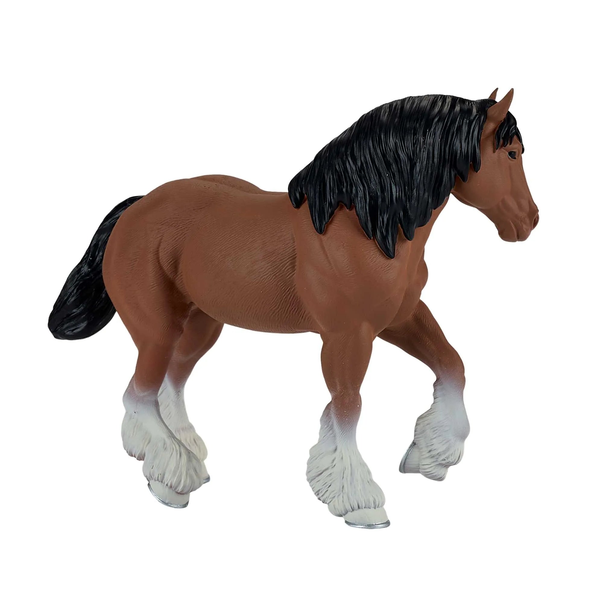 Clydesdale legetøjs hest brun 14,4 cm – robust plastikfigur, anbefalet 3+ år – Mojo