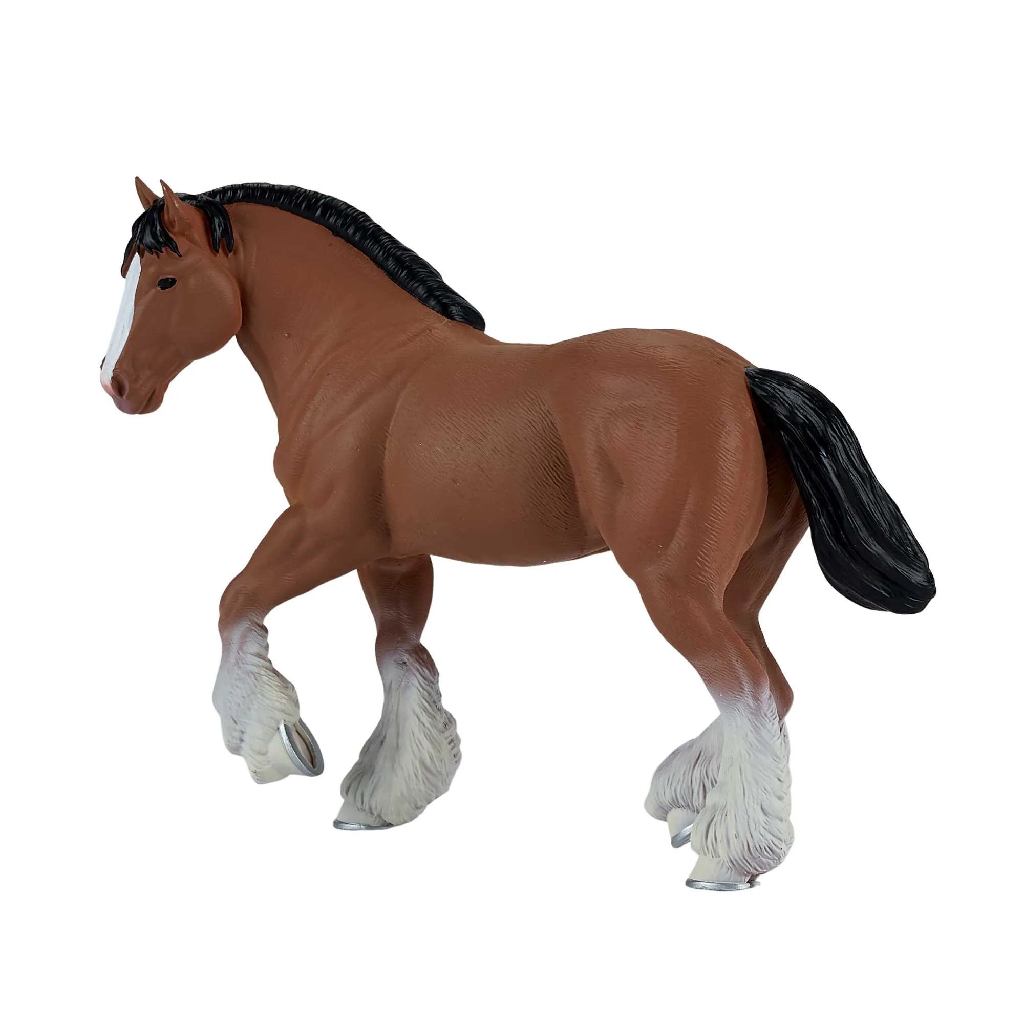 Clydesdale legetøjs hest brun 14,4 cm – robust plastikfigur, anbefalet 3+ år – Mojo