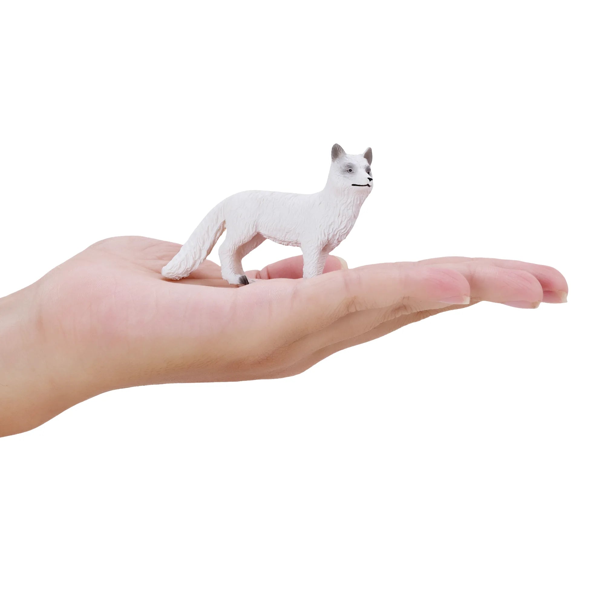 Polarræv figur 7 cm realistisk håndmalet kunststof pædagogisk legetøj 3+ år - Mojo