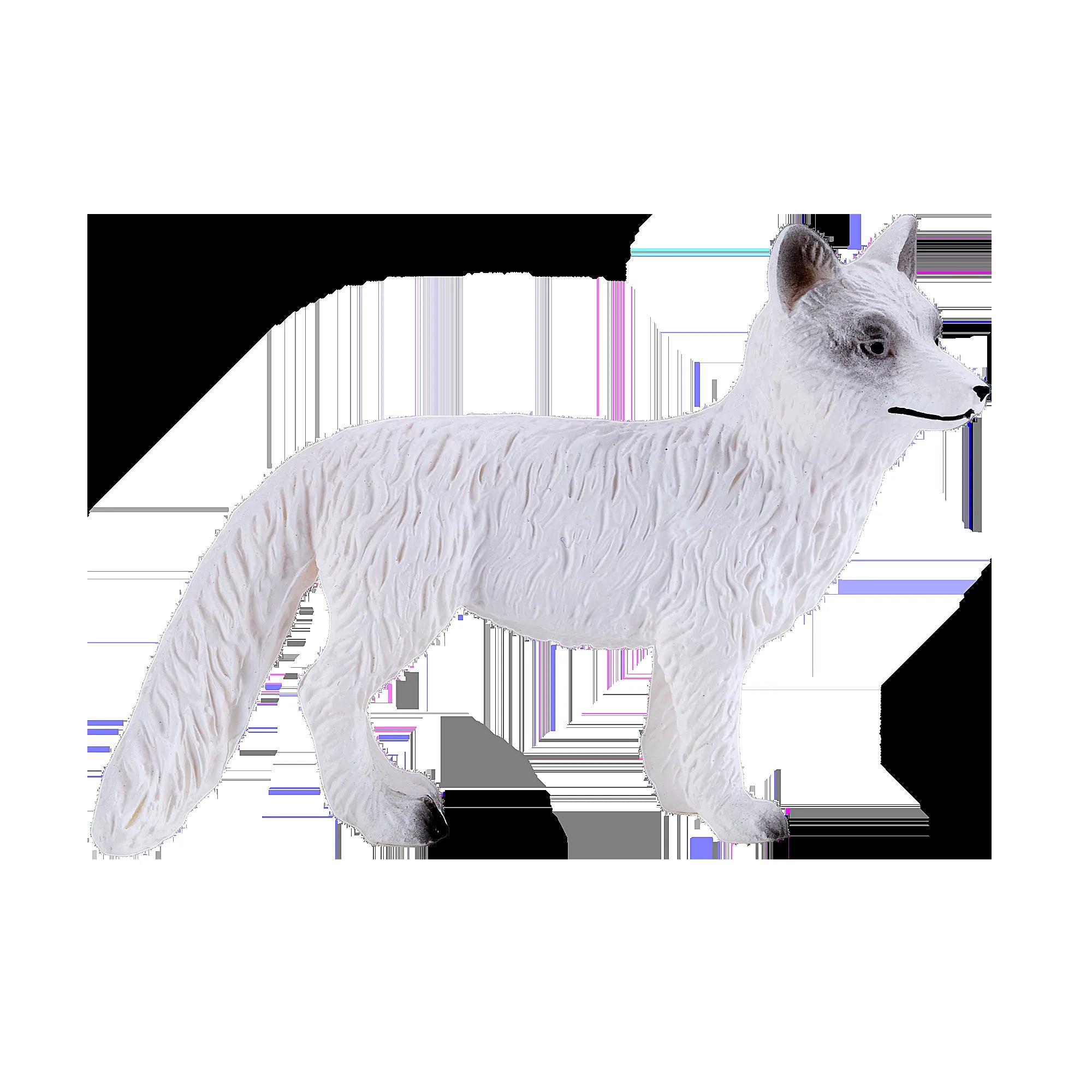 Polarræv figur 7 cm realistisk håndmalet kunststof pædagogisk legetøj 3+ år - Mojo