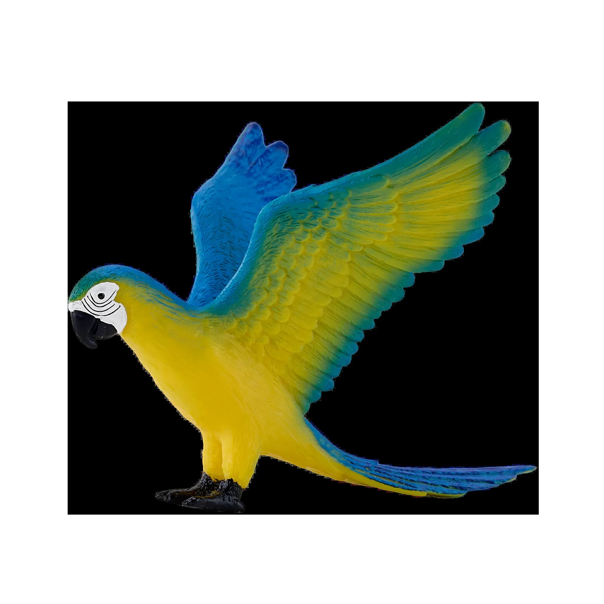 Blågul ara fuglefigur 9x10 cm pædagogisk legetøj, håndmalet – Mojo