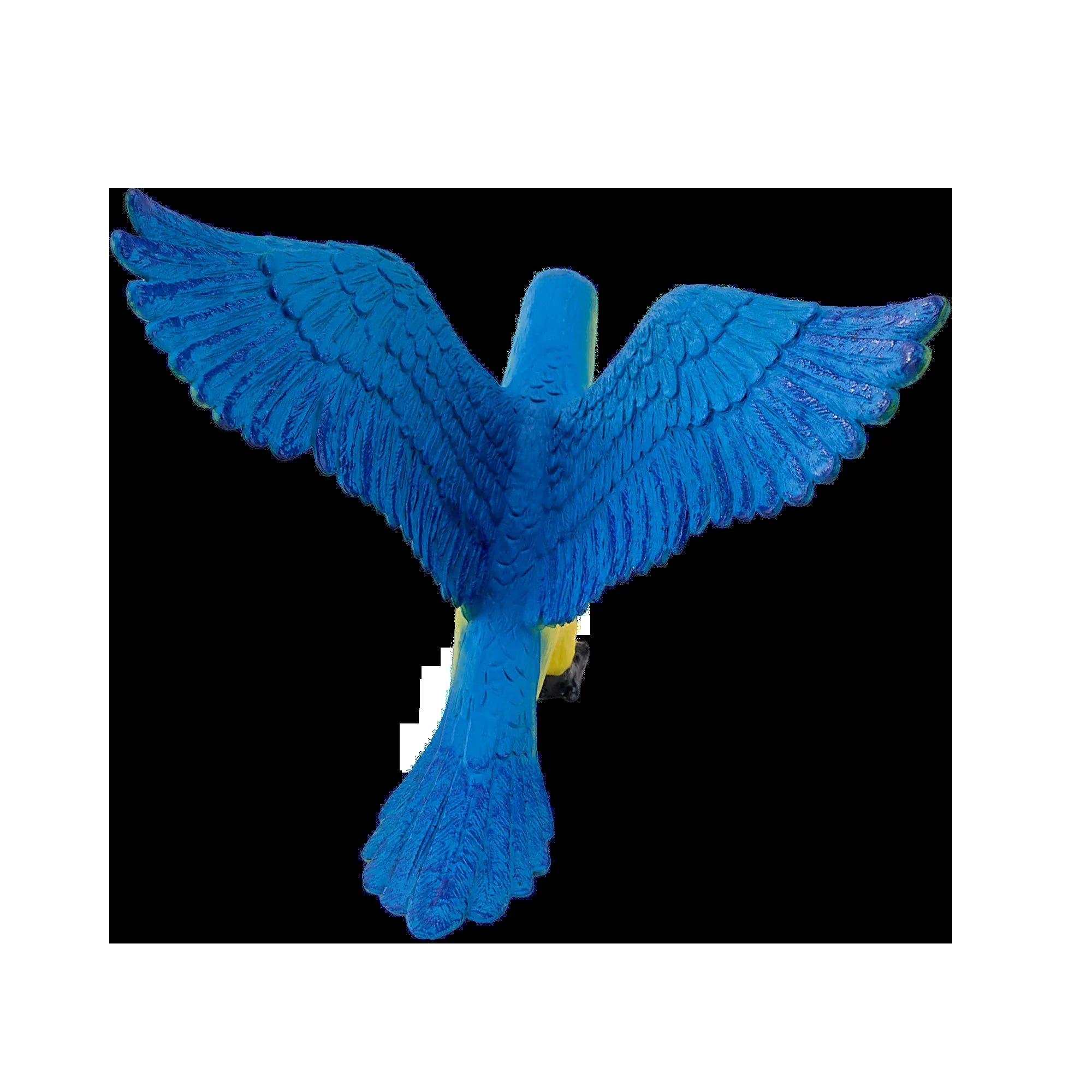 Blågul ara fuglefigur 9x10 cm pædagogisk legetøj, håndmalet – Mojo