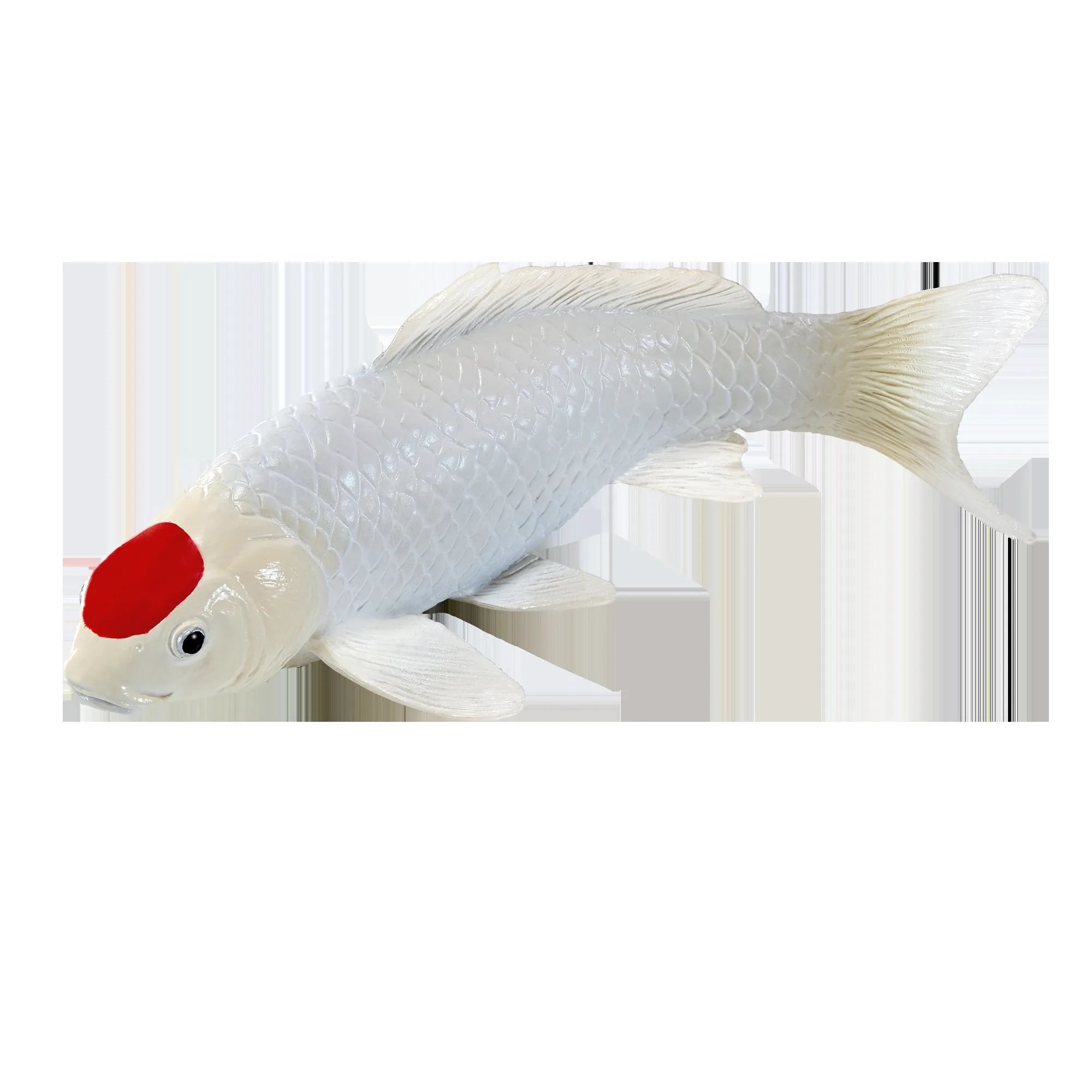 Koi karpe figur – Rødplet, håndmalet plastik model, 12,6 cm – Mojo
