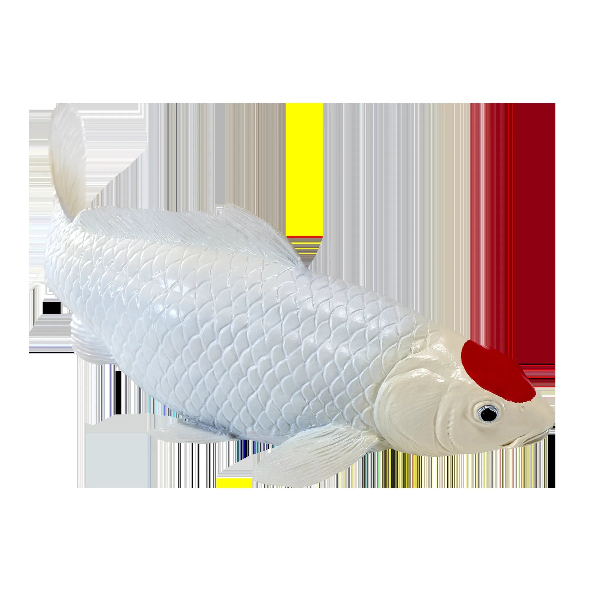 Koi karpe figur – Rødplet, håndmalet plastik model, 12,6 cm – Mojo