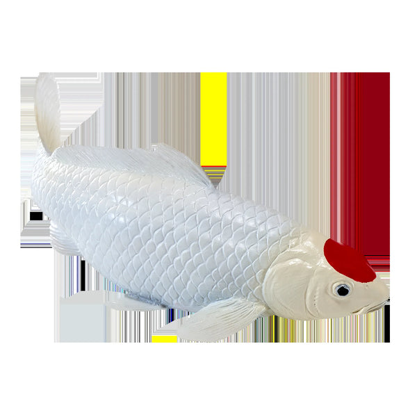 Koi karpe figur – Rødplet, håndmalet plastik model, 12,6 cm – Mojo