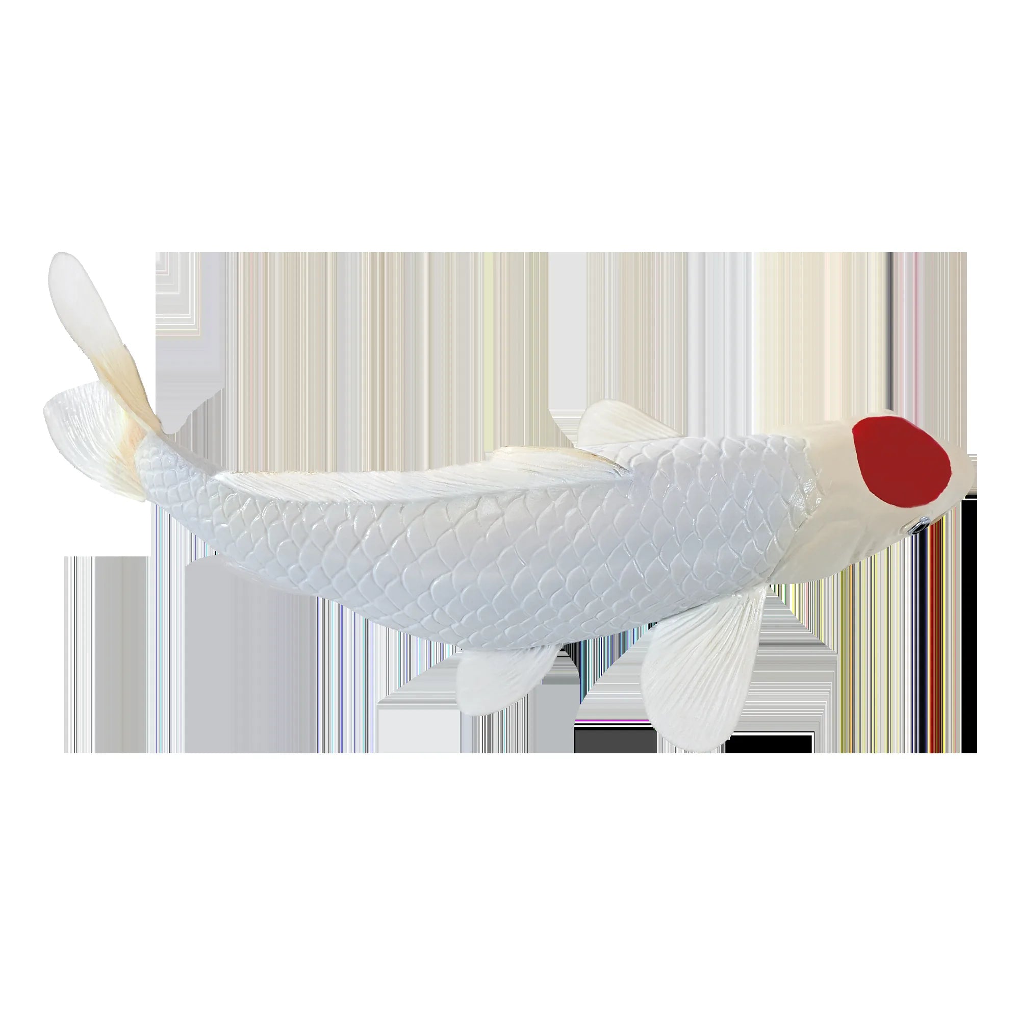 Koi karpe figur – Rødplet, håndmalet plastik model, 12,6 cm – Mojo