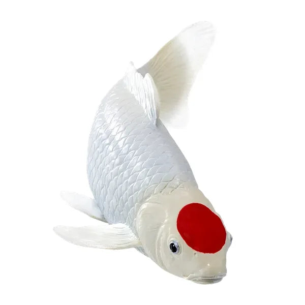 Koi karpe figur – Rødplet, håndmalet plastik model, 12,6 cm – Mojo
