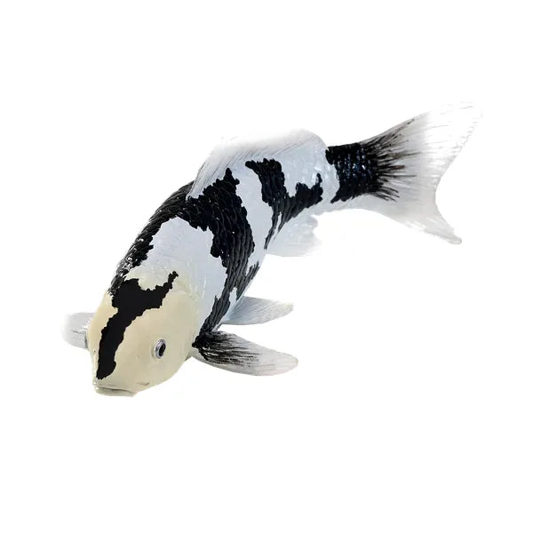 Koi karpe sort/hvid figur 12,6 cm – håndmalet plastikmodel til undervisning og samling – Mojo