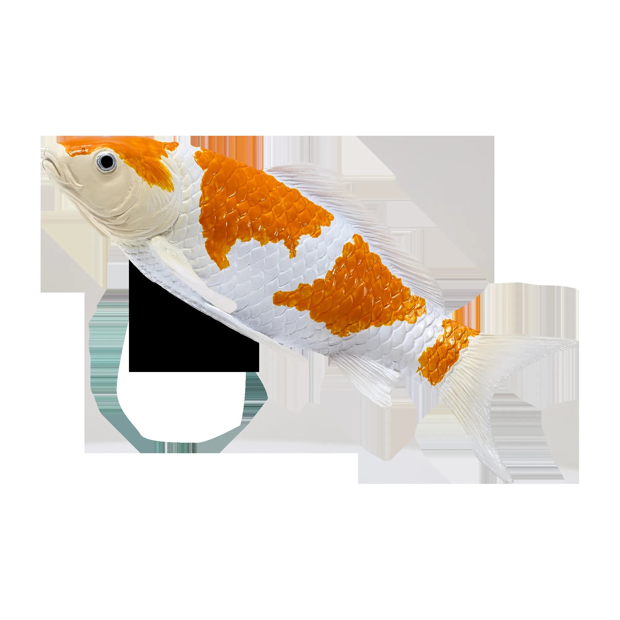 Koi karpe figur – guld/hvid, håndmalet kunststof – Mojo