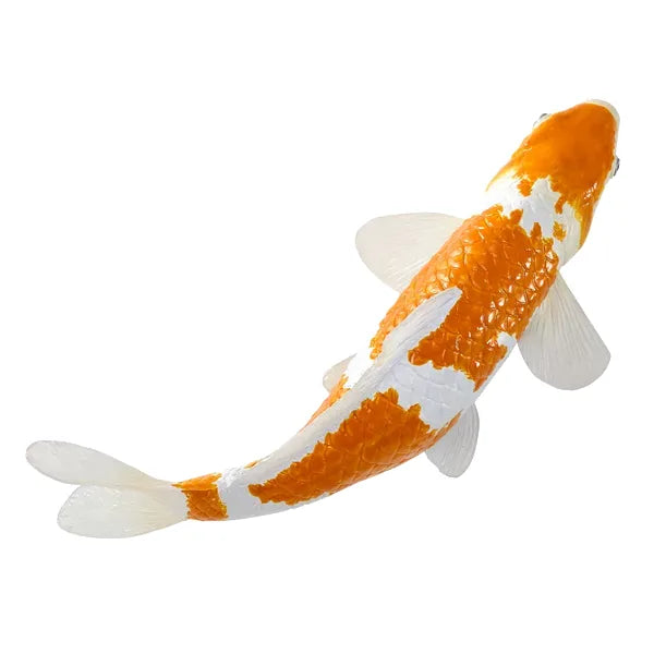 Koi karpe figur – guld/hvid, håndmalet kunststof – Mojo
