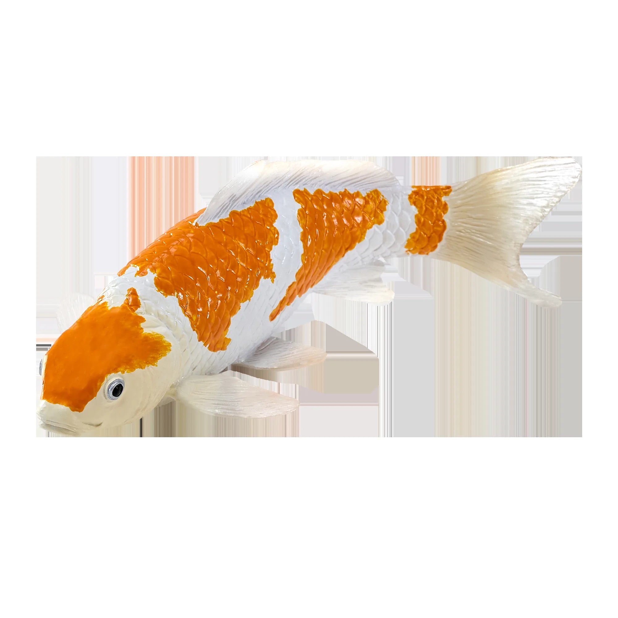 Koi karpe figur – guld/hvid, håndmalet kunststof – Mojo