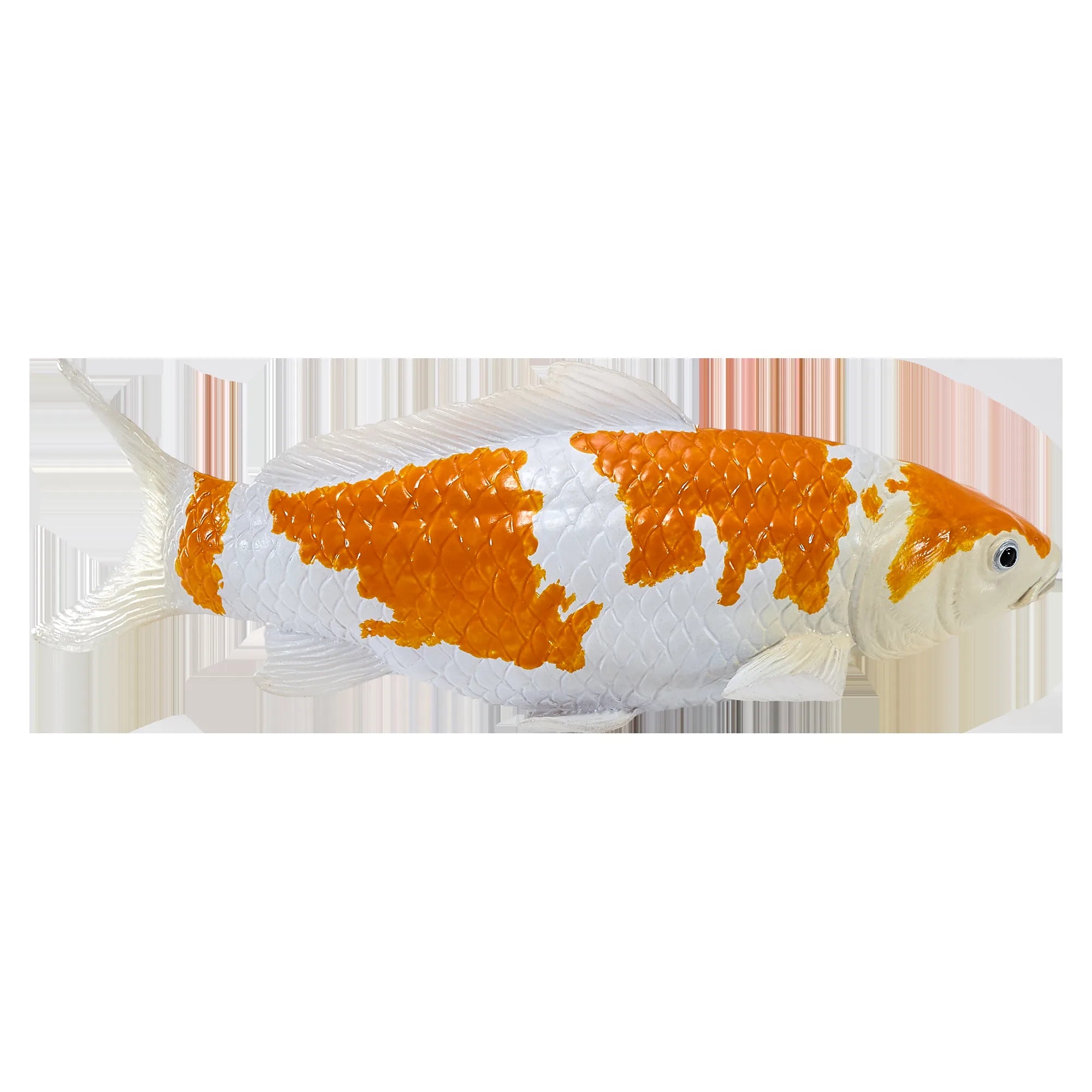 Koi karpe figur – guld/hvid, håndmalet kunststof – Mojo