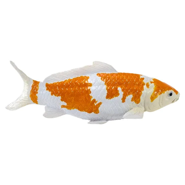 Koi karpe figur – guld/hvid, håndmalet kunststof – Mojo