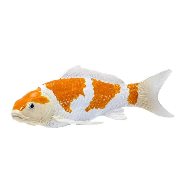 Koi karpe figur – guld/hvid, håndmalet kunststof – Mojo