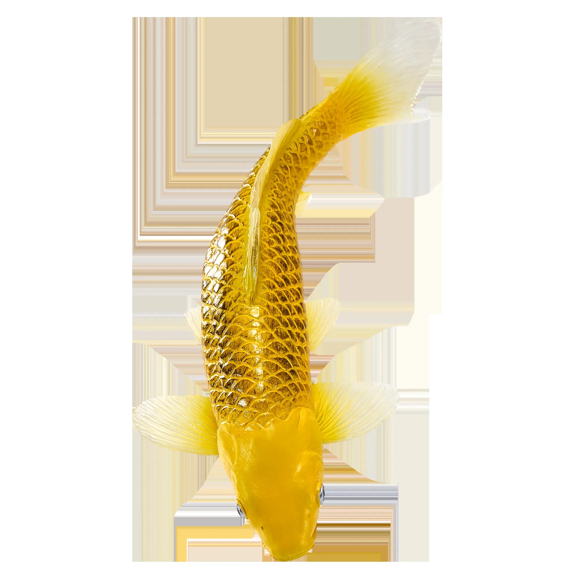 Koi karpe figur, guldtone, plast 12,6 cm – pædagogisk samlerobjekt, MOJO